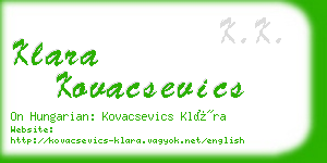 klara kovacsevics business card